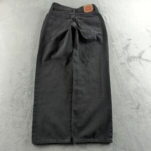 Levis 94 Baggy Jeans Womens 28x29* Black Faded Loose Wide-Leg Denim 90s Cotton